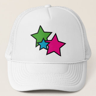Retro Neon Stars Graphic Pop Art Trucker Hat