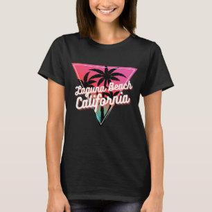 Retro Neon Sunset Palm Trees Laguna Beach T-Shirt