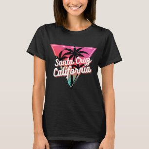 Retro Neon Sunset Palm Trees Santa Cruz California T-Shirt