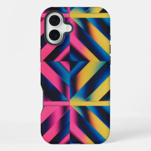 Retro Neon Triangles – Bold 80s Geometric iPhone 16 Plus Case