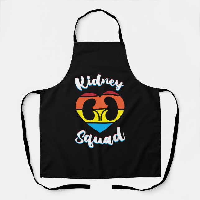 Retro Nephrology Team Dialysis Nurse Kidney Squad Apron (Front)