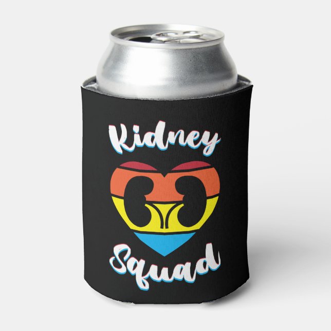 Retro Nephrology Team Dialysis Nurse Kidney Squad Can Cooler (Can Front)