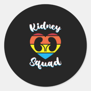 Retro Nephrology Team Dialysis Nurse Kidney Squad Classic Round Sticker