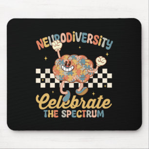 Retro Neurodiversity Shirts Autism Spectrum Asd Ad Mouse Mat