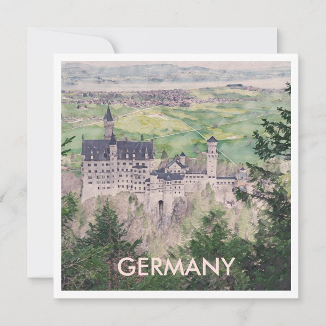 Retro Neuschwanstein Castle in Germany (Front)