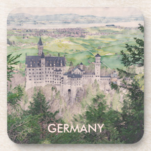 Retro Neuschwanstein Castle in Germany Coaster