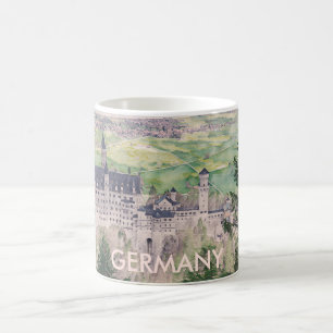 Retro Neuschwanstein Castle in Germany Coffee Mug