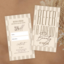 Retro Neutral Beige Groovy Refer a Friend Discount