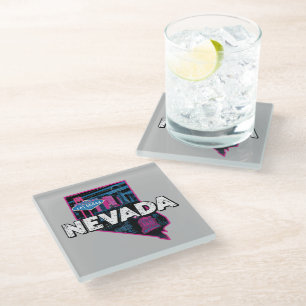 Retro Nevada Silhouette Glass Coaster