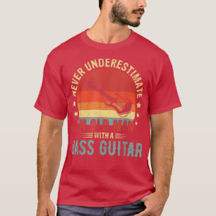 Retro Never Underestimate Old Man With A Bass Guit T-Shirt
