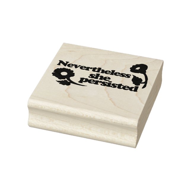 Retro Nevertheless she Persisted Red Poppy Rubber Stamp (Stamp)