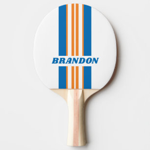 Retro New Amsterdam Rally Stripe with Name Ping Pong Paddle