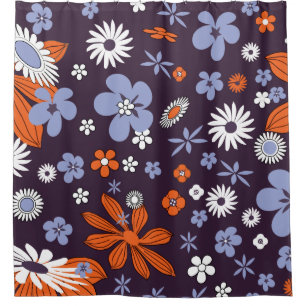 Retro New Design Floral Indie Flower Drawing Aesth Shower Curtain