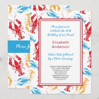 Retro New England Lobster Bake Party Invitation