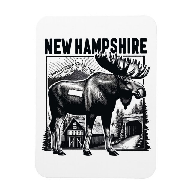 Retro New Hampshire Magnet (Vertical)