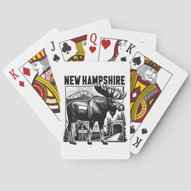 Retro New Hampshire Playing Cards (Back)