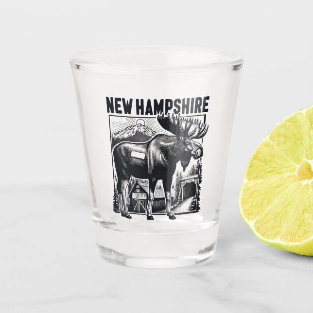 Retro New Hampshire Shot Glass (Front)