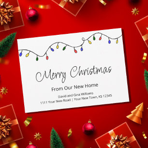 Retro New Home Christmas Lights Moving    Announcement