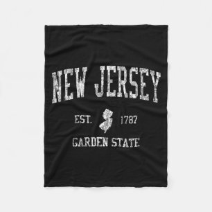 Retro New Jersey Nj Vintage Sports Design Fleece Blanket