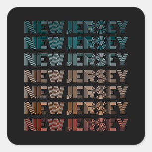 Retro New Jersey Vintage American States Gifts Square Sticker