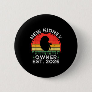Retro New Kidney Owner Est. 2026 Kidney Transplant 6 Cm Round Badge