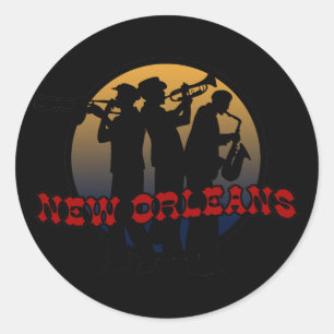 Retro New Orleans Jazz Classic Round Sticker