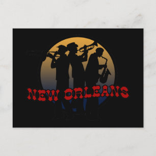 Retro New Orleans Jazz Postcard