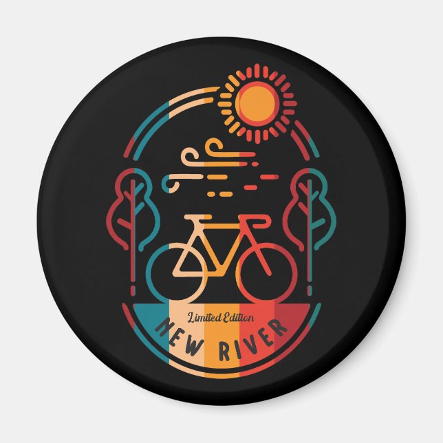 Retro New River Bike Trail  Magnet (Front)