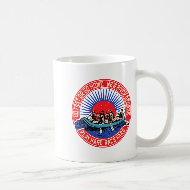 Retro New River George Rafting _1  Coffee Mug (Right)