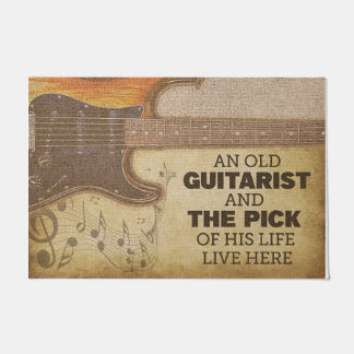Retro New Studio Mat, Guitarist Custom welcome  Doormat