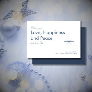 Retro New Year 2025 Classic Navy Blue Holiday Card