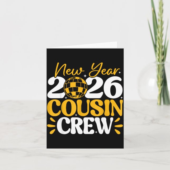 Retro New Year 2026 Cousin Crew New Years Eve Nye  Card (Front)