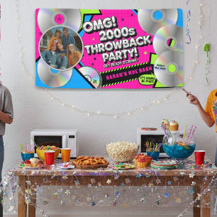 Retro New Year's Eve 2000s Throwback Party  Banner