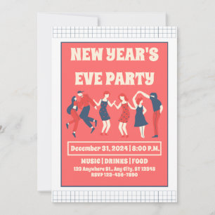 Retro New Year's Eve Party Invitation