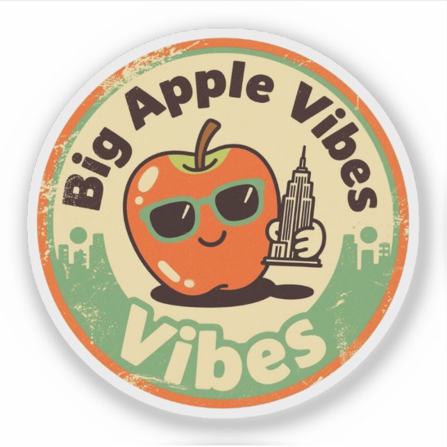 Retro New York_ Apple with Empire State Building (Front)