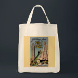 Retro New York City Grocery Bag<br><div class="desc">A fantastic retro postcard greeting for New York City. We've repurposed this great image on a grocery tote bag.</div>
