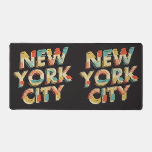 Retro New York City Typography Desk Mat