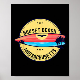 Retro New York Jones Beach Island Surfboarding Poster