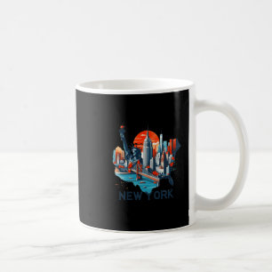 Retro New York Skyline Silhouette _1  Coffee Mug