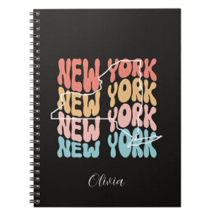 Retro New York State – Personalised  Notebook