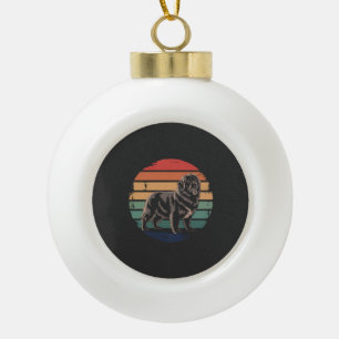 Retro Newfoundland Vintage Dog Lover Gifts for Men Ceramic Ball Christmas Ornament