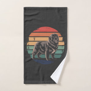 Retro Newfoundland Vintage Dog Lover Gifts for Men Hand Towel
