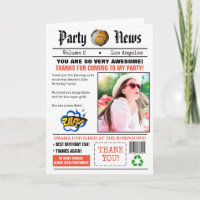 Retro Newspaper Birthday Party Photo