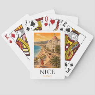 Retro Nice Côte d’Azur Promenade des Anglais View Playing Cards