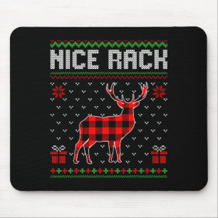 Retro Nice Rack Ugly Christmas Sweater Couples Mat Mouse Mat