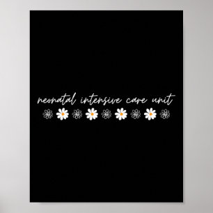 Retro Nicu Nurse Daisy Flower Neonatal Nurse Rn Nu Poster