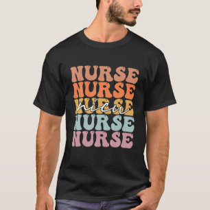 Retro NICU Nurse ICU Leopard Cute Design NICU Nurs T-Shirt