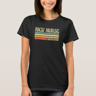 Retro Nicu Nurse Profession Job Title Co Worker Id T-Shirt
