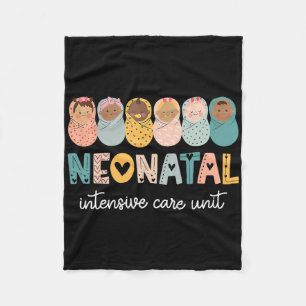 Retro Nicu Nurse Shirt Neonatal Intensive Care Uni Fleece Blanket