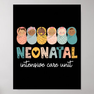 Retro Nicu Nurse Shirt Neonatal Intensive Care Uni Poster
